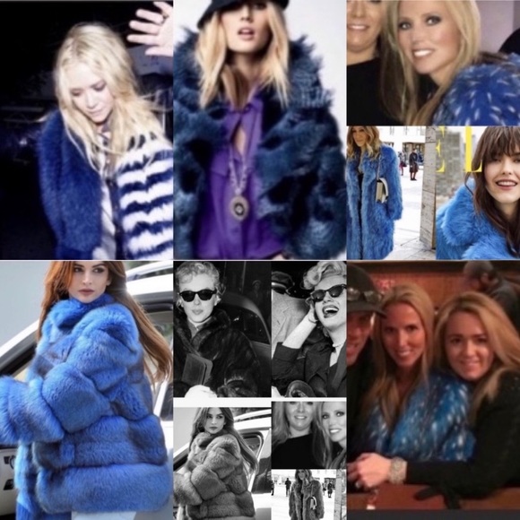 Sale!!!Warm & Chic Faux Fur Coat Chic in Blue Small - Picture 12 of 16